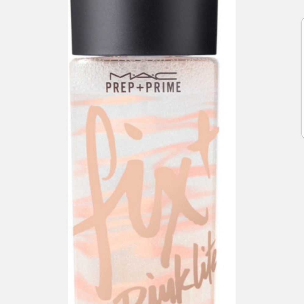 Mac prep+prime fix+shimmer in pinklite